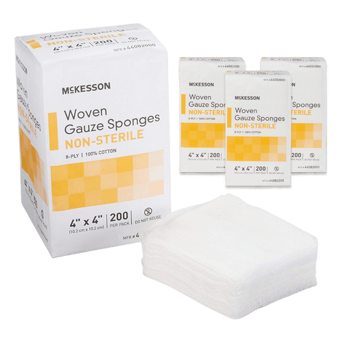 Gauze Sponge McKesson Cotton 12-Ply 4 X 4 Inch Square NonSterile - Hope Health Supply