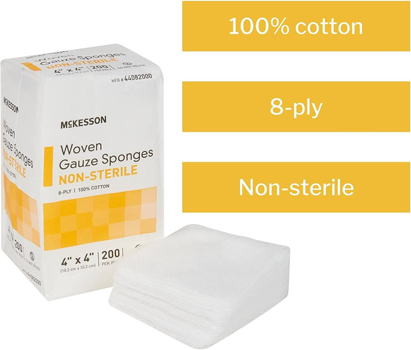 Gauze Sponge McKesson Cotton 12-Ply 4 X 4 Inch Square NonSterile - Hope Health Supply