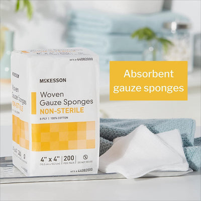 Gauze Sponge McKesson Cotton 12-Ply 4 X 4 Inch Square NonSterile - Hope Health Supply